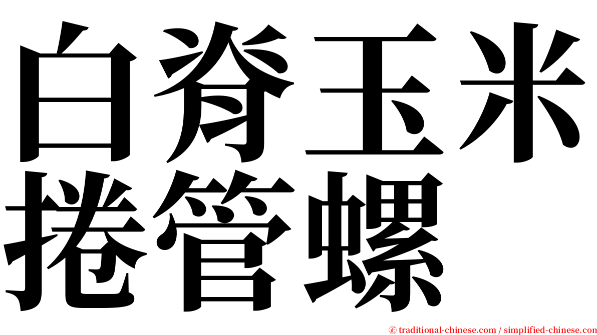 白脊玉米捲管螺 serif font