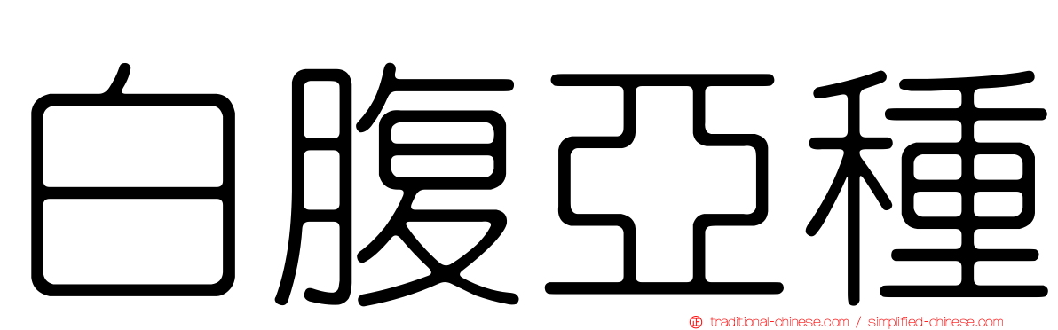 白腹亞種