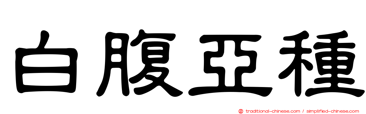 白腹亞種