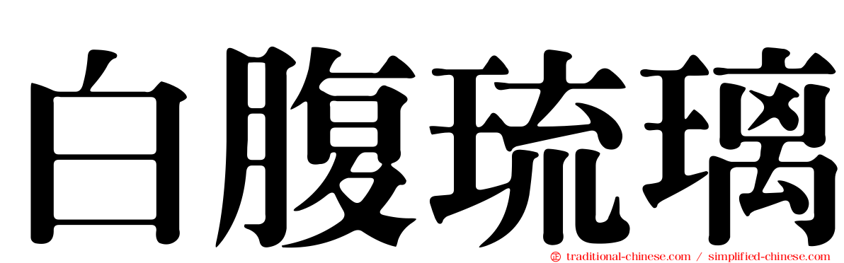 白腹琉璃