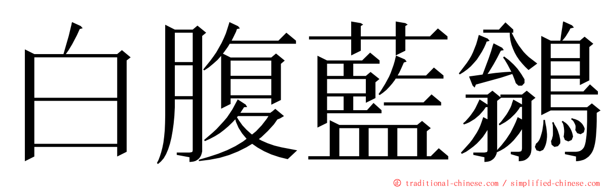 白腹藍鶲 ming font