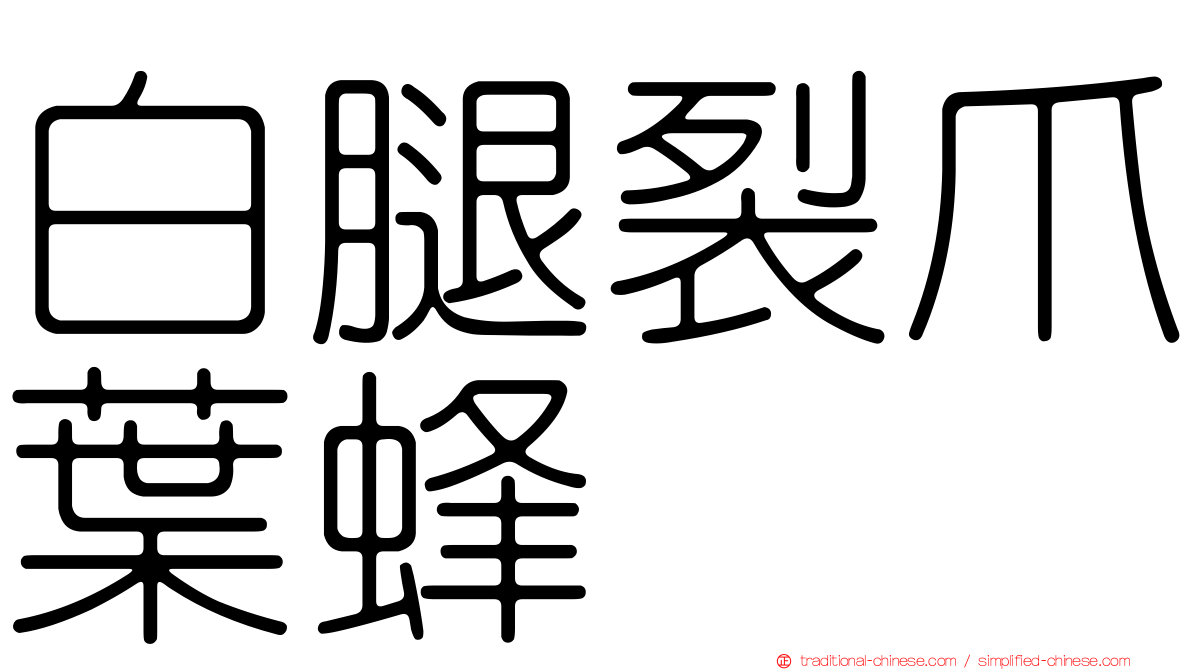 白腿裂爪葉蜂