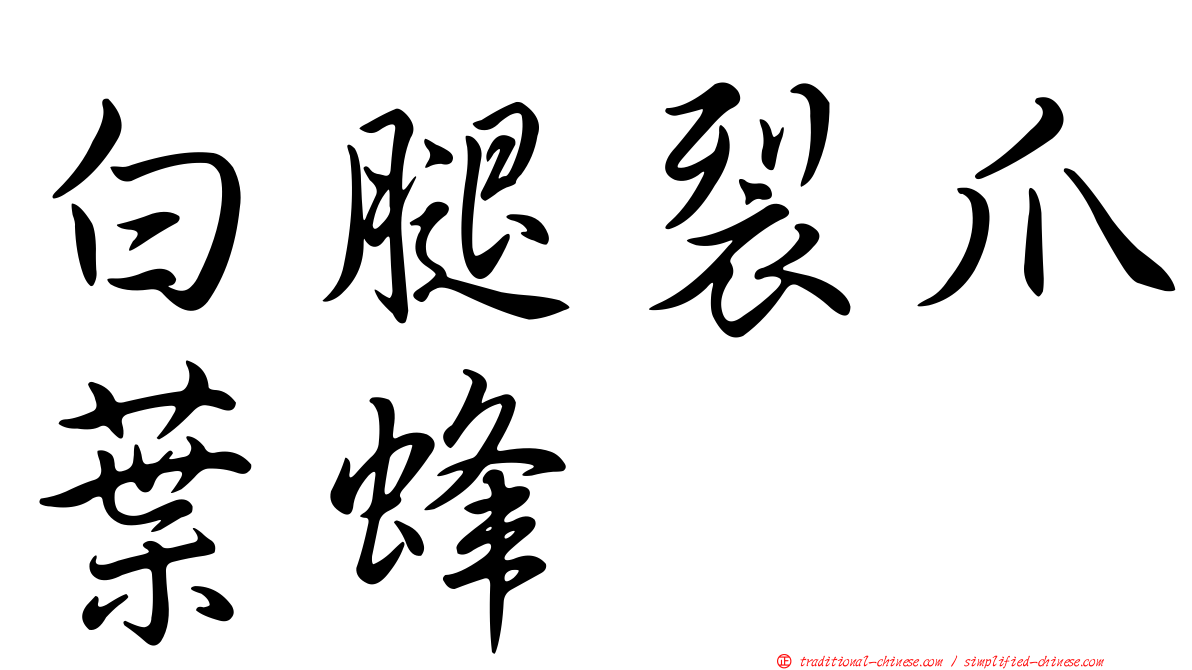 白腿裂爪葉蜂