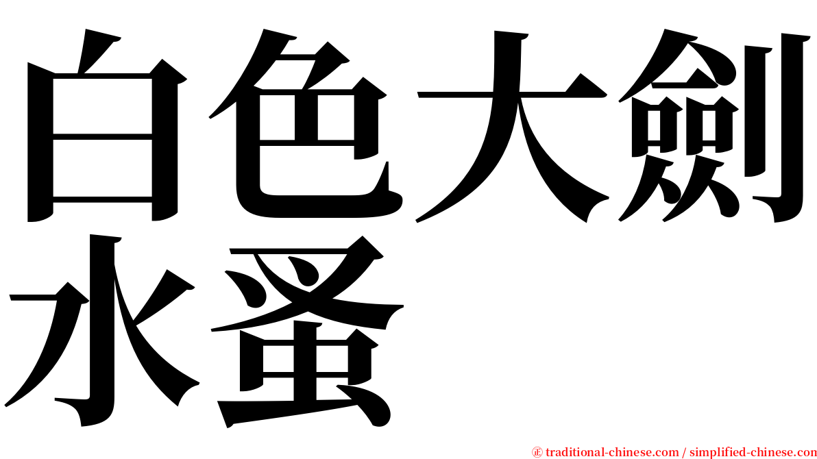 白色大劍水蚤 serif font
