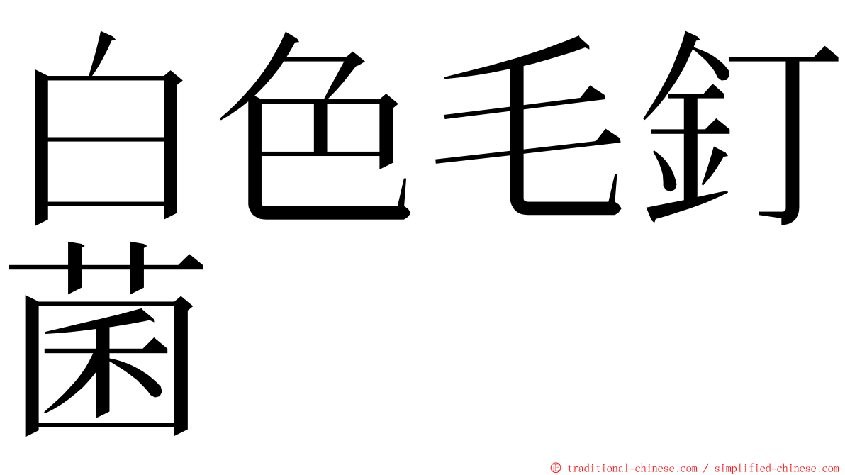 白色毛釘菌 ming font