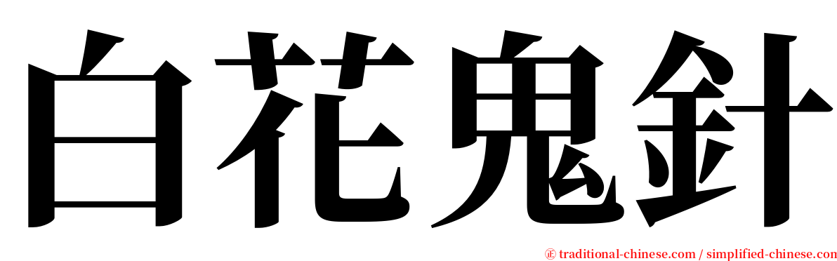 白花鬼針 serif font