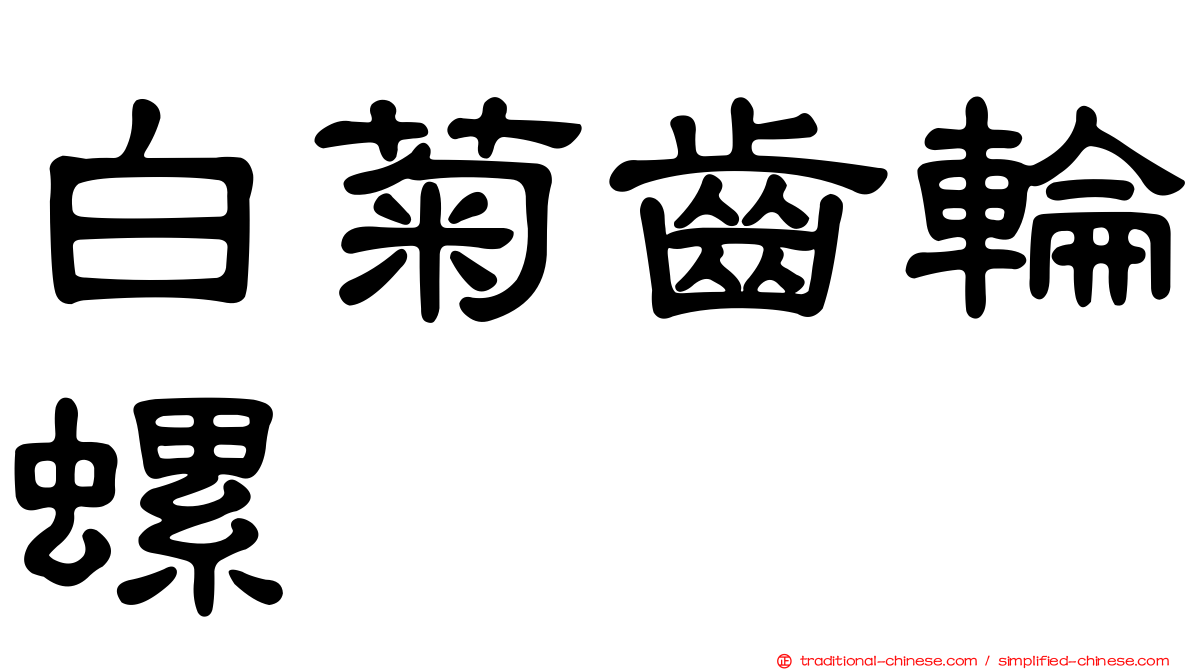 白菊齒輪螺