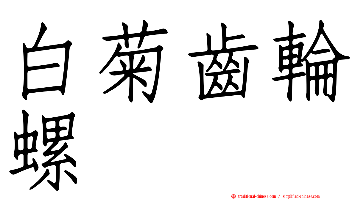 白菊齒輪螺