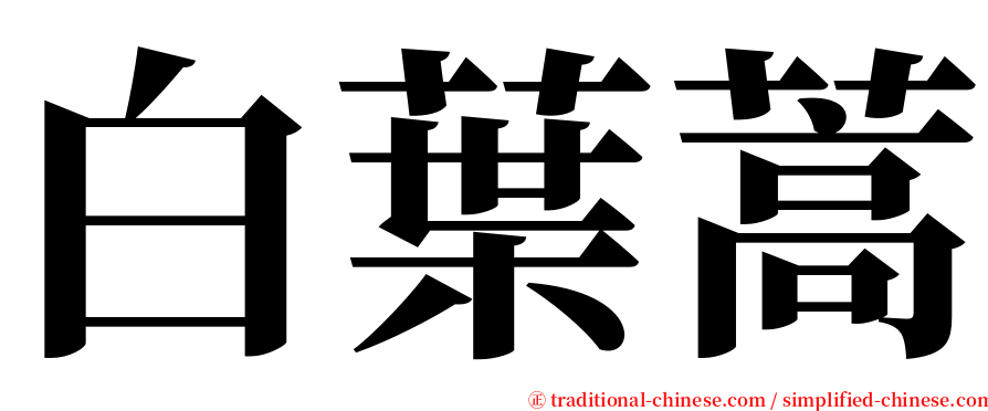 白葉蒿 serif font