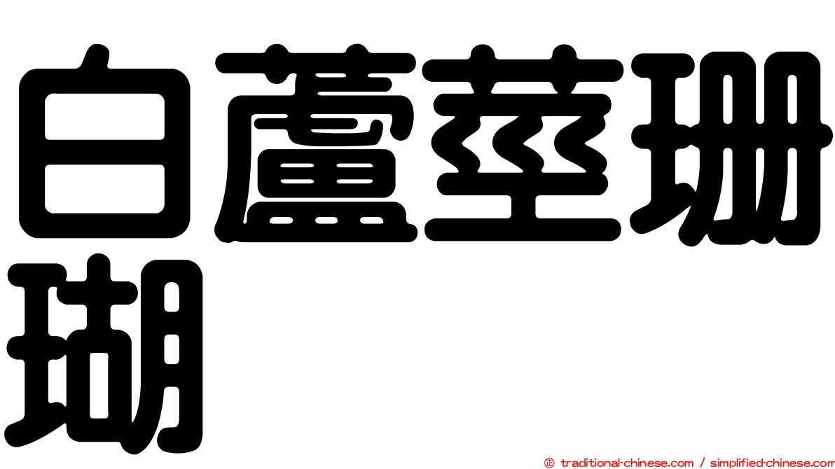 白蘆莖珊瑚