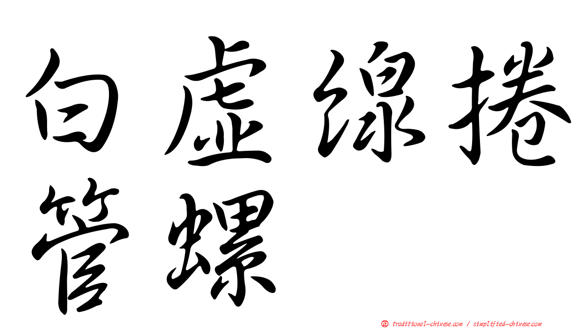 白虛線捲管螺