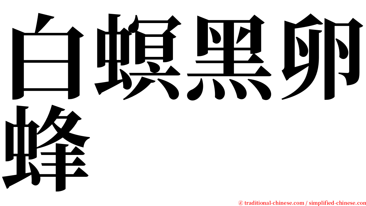 白螟黑卵蜂 serif font