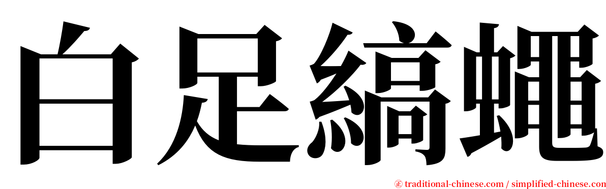 白足縞蠅 serif font