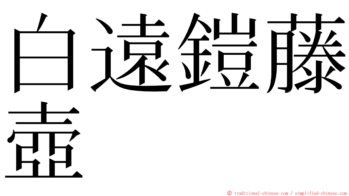白遠鎧藤壺 ming font