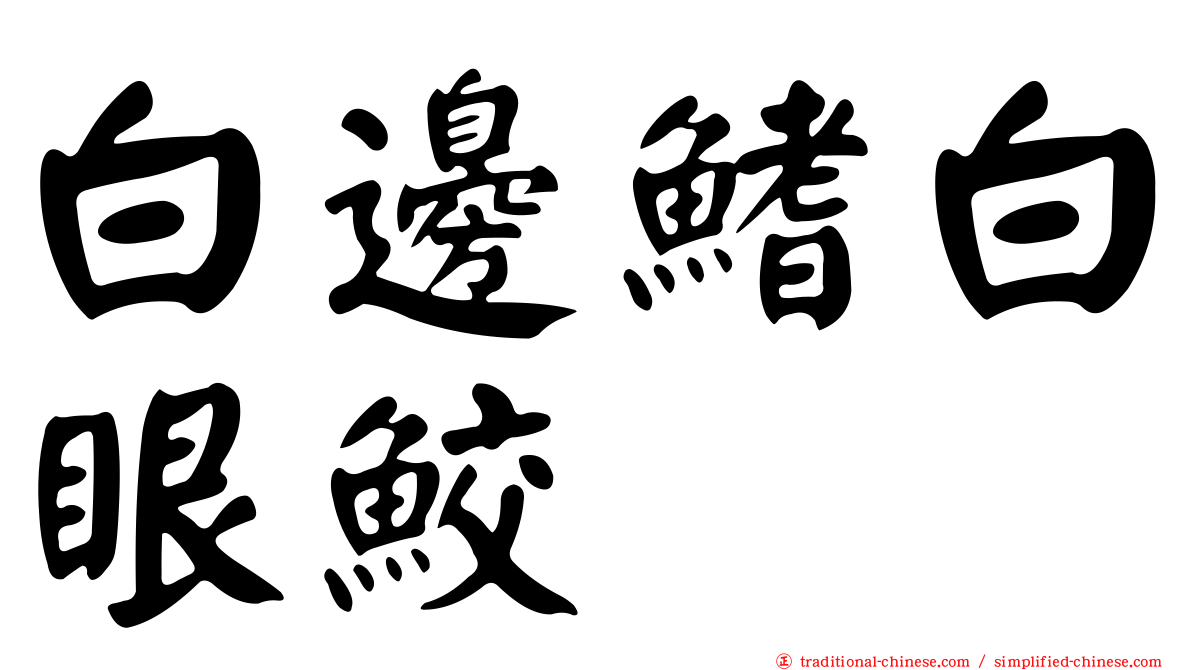 白邊鰭白眼鮫