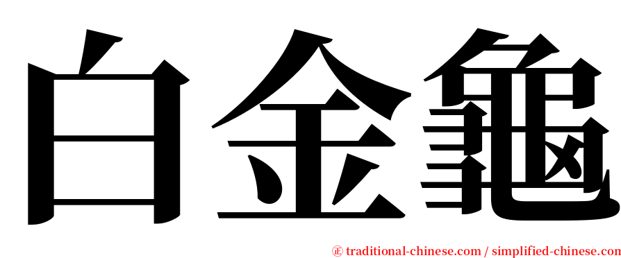 白金龜 serif font