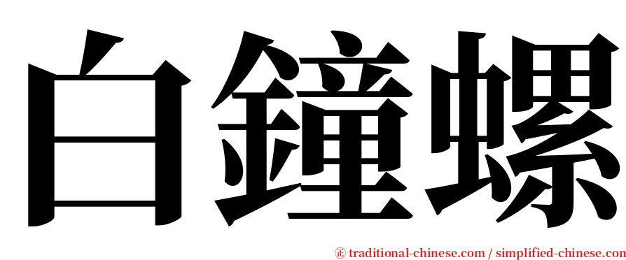 白鐘螺 serif font