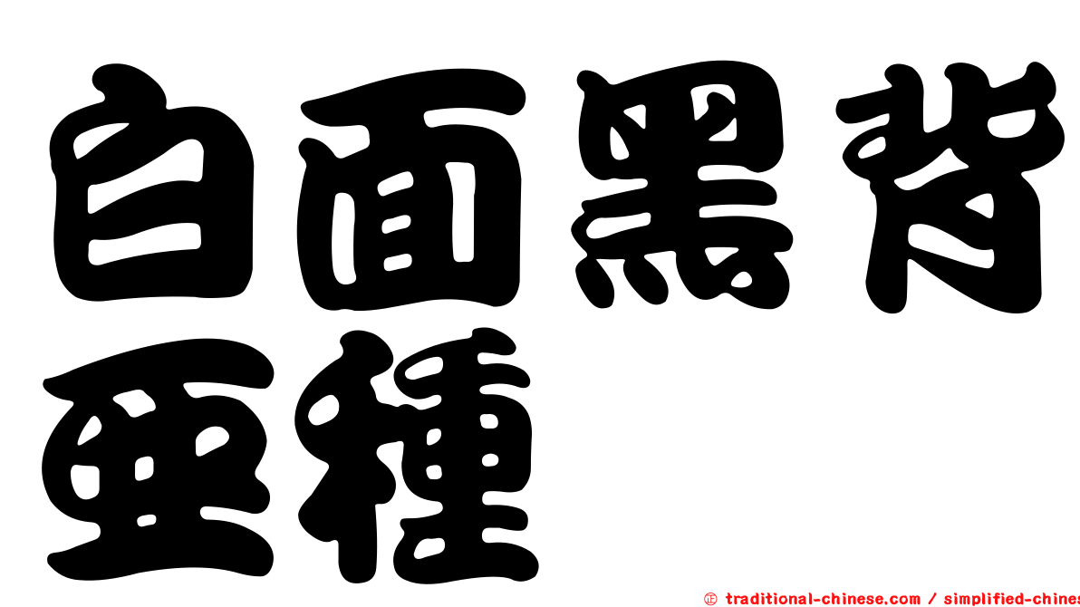 白面黑背亞種