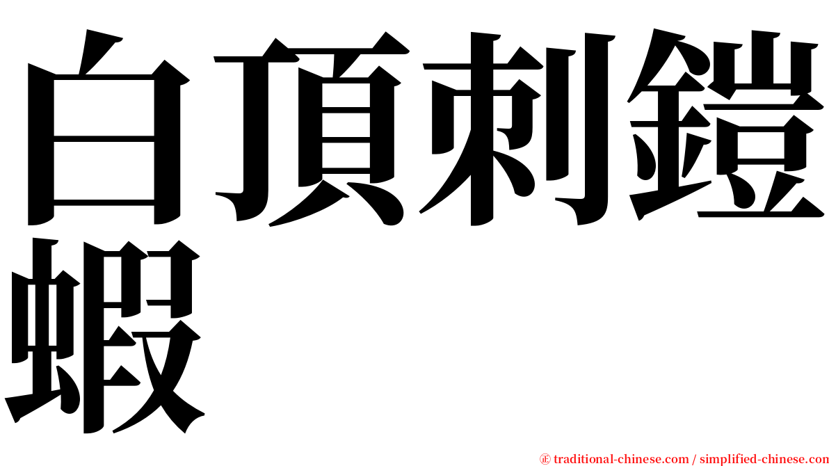 白頂刺鎧蝦 serif font