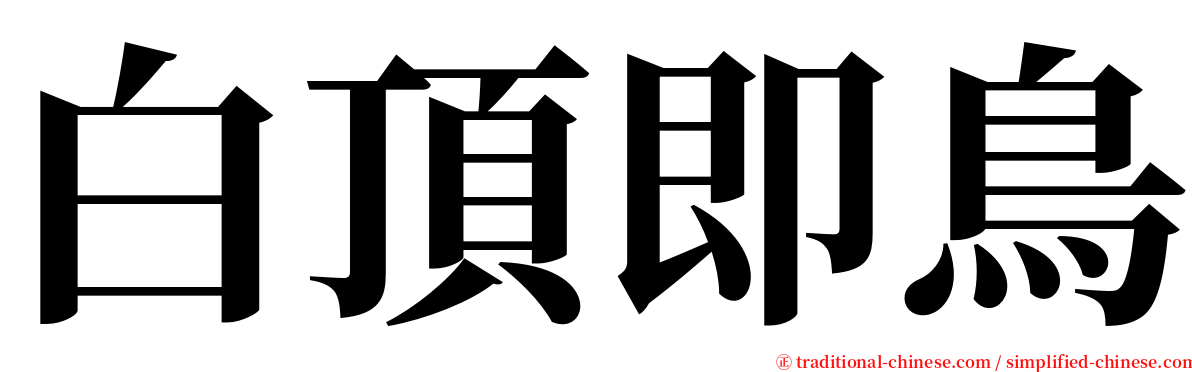 白頂即鳥 serif font