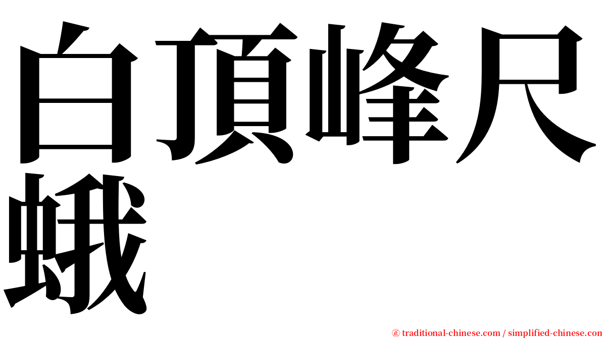 白頂峰尺蛾 serif font