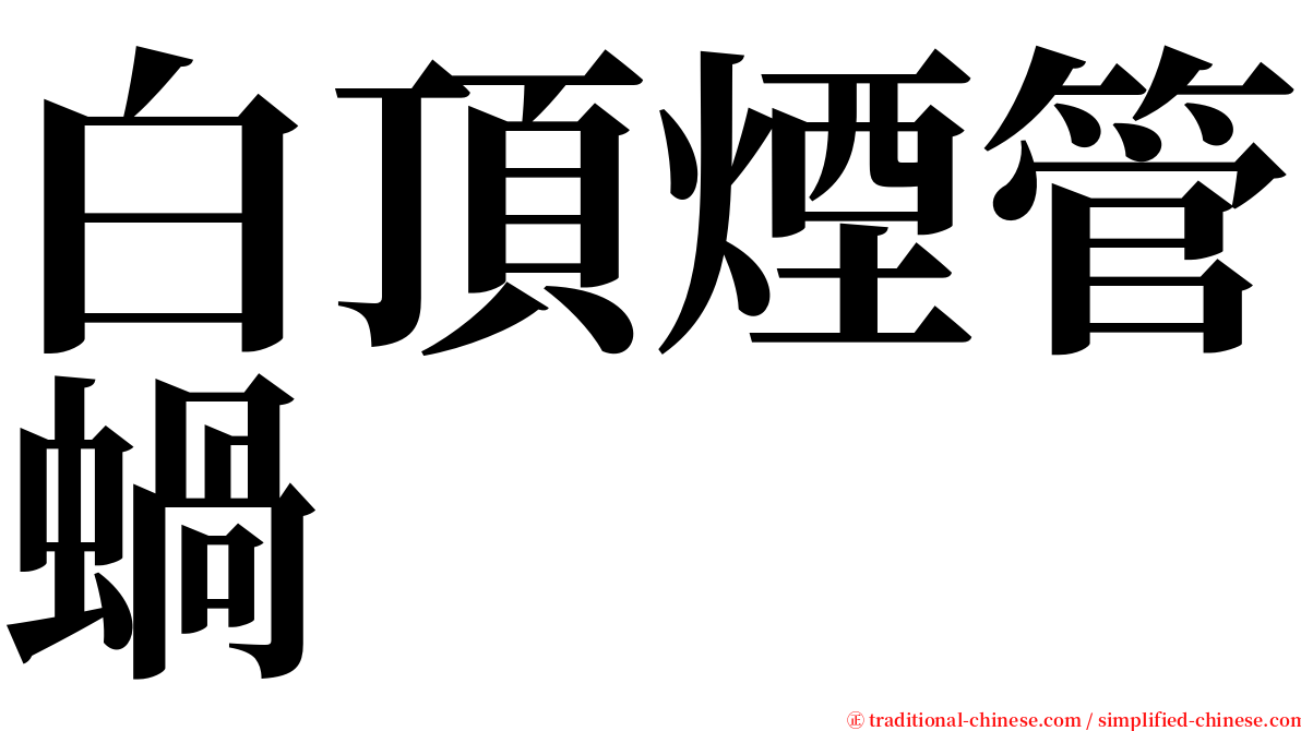 白頂煙管蝸 serif font
