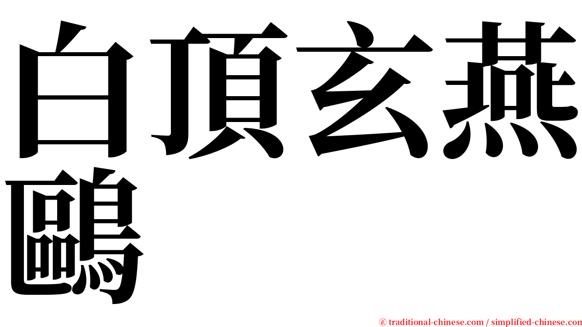 白頂玄燕鷗 serif font