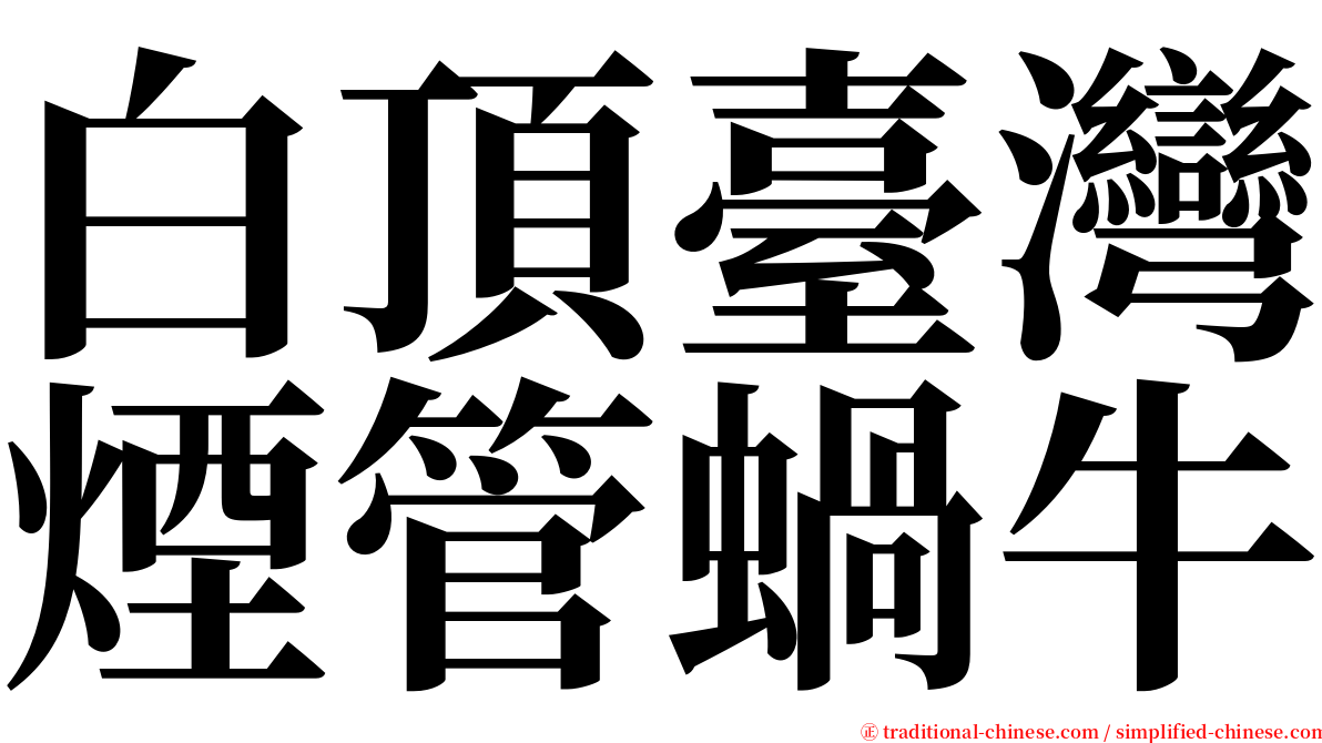 白頂臺灣煙管蝸牛 serif font