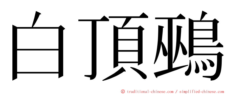 白頂鵐 ming font