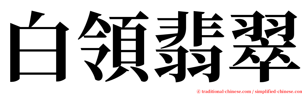 白領翡翠 serif font