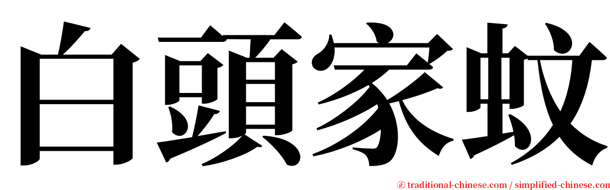 白頭家蚊 serif font