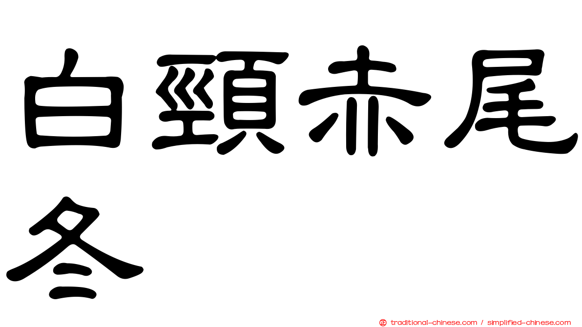 白頸赤尾冬