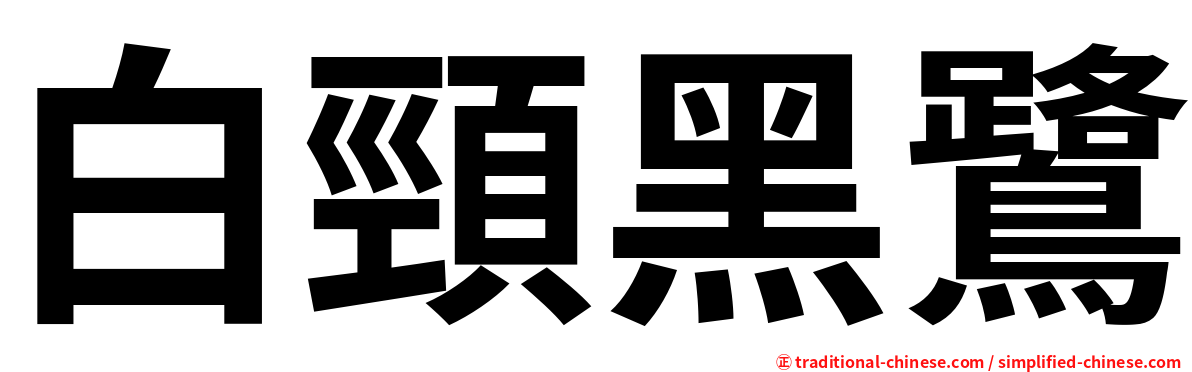 白頸黑鷺