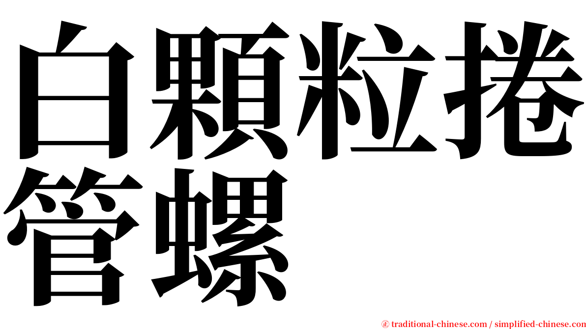 白顆粒捲管螺 serif font
