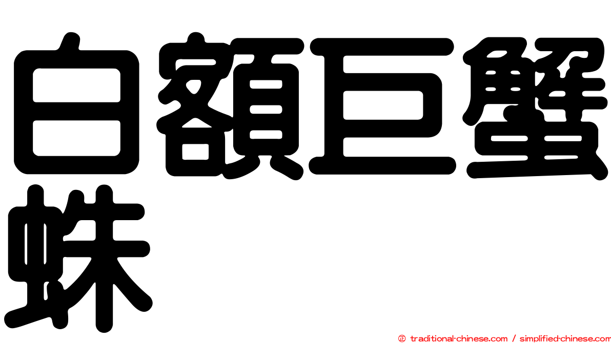 白額巨蟹蛛