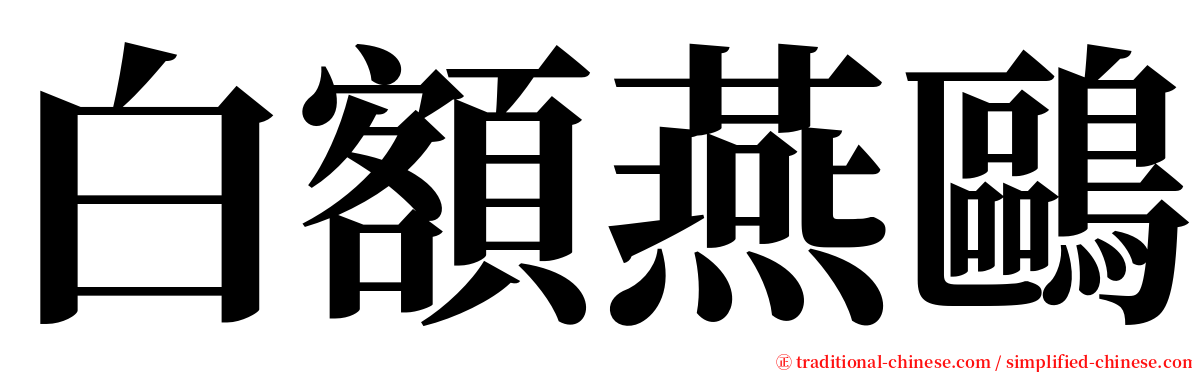 白額燕鷗 serif font