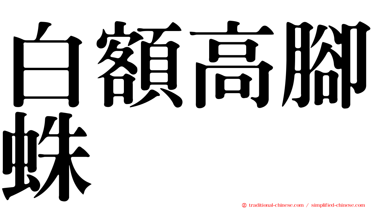 白額高腳蛛