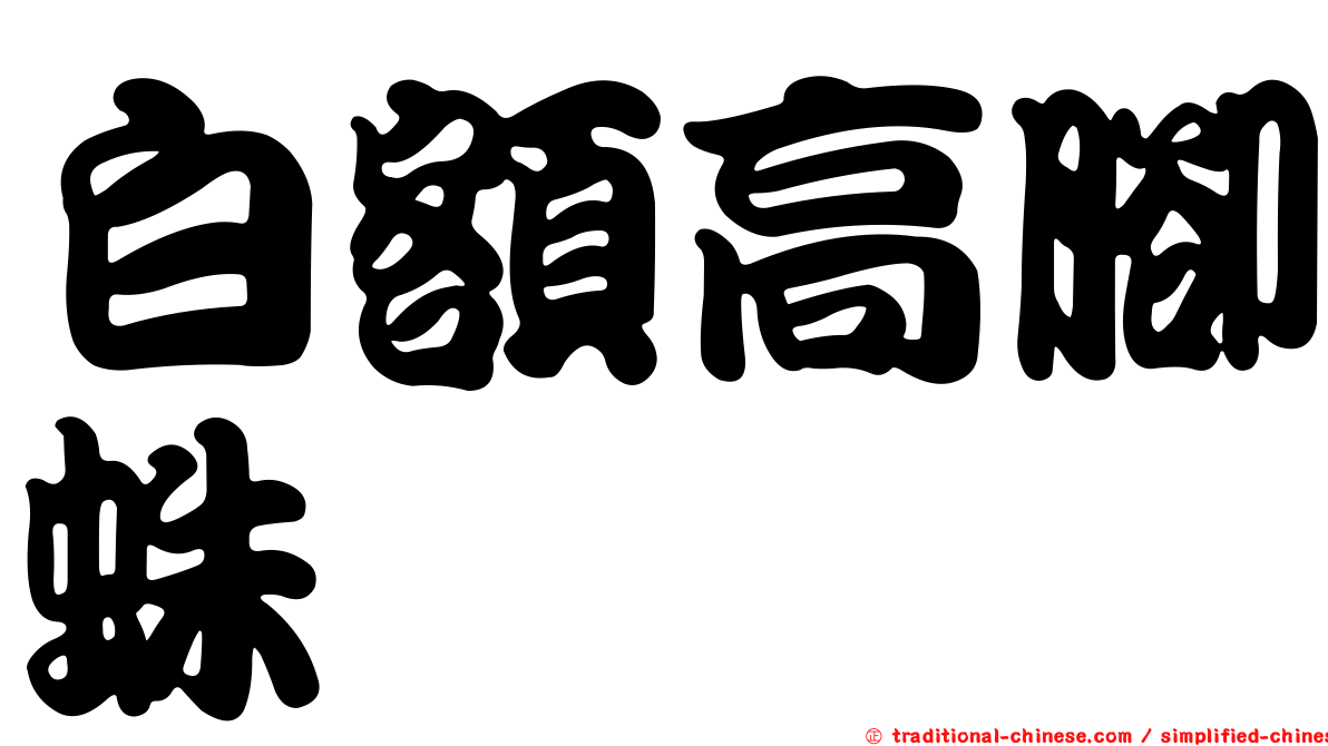 白額高腳蛛
