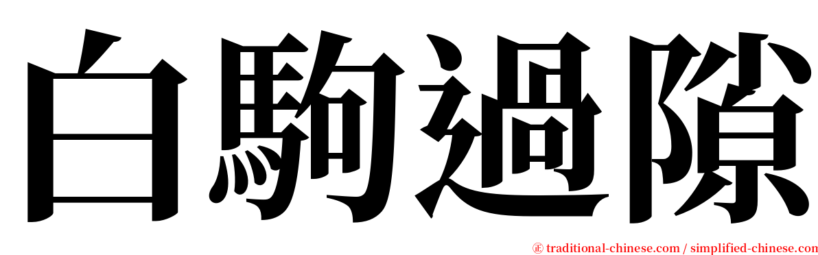 白駒過隙 serif font