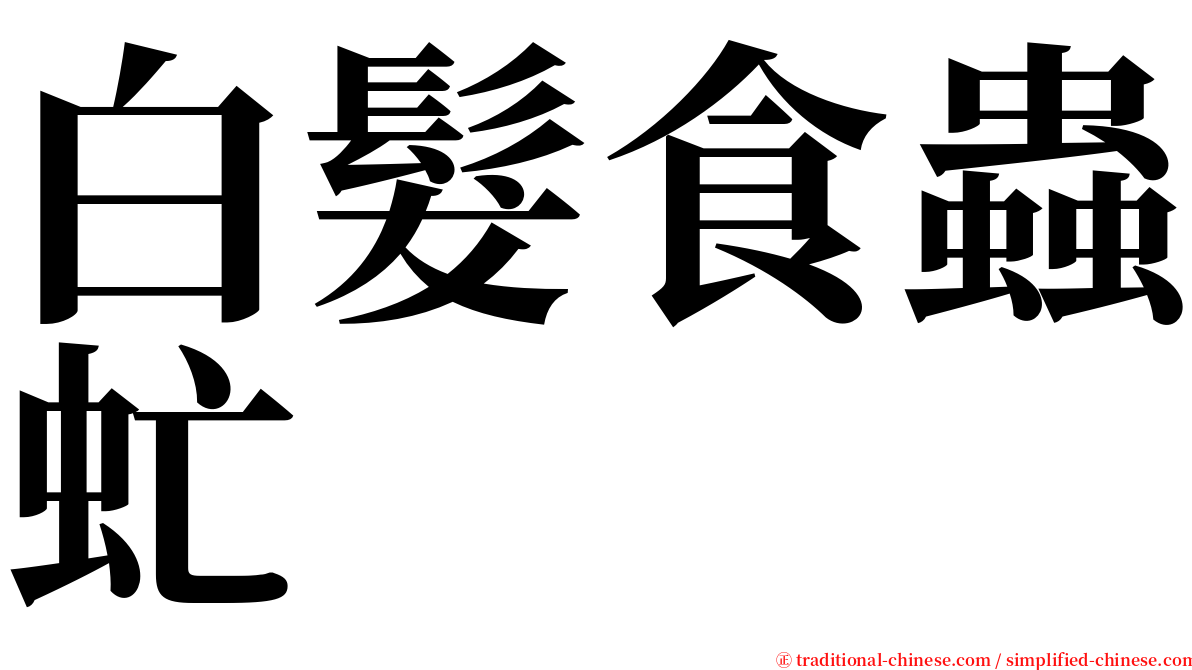 白髮食蟲虻 serif font
