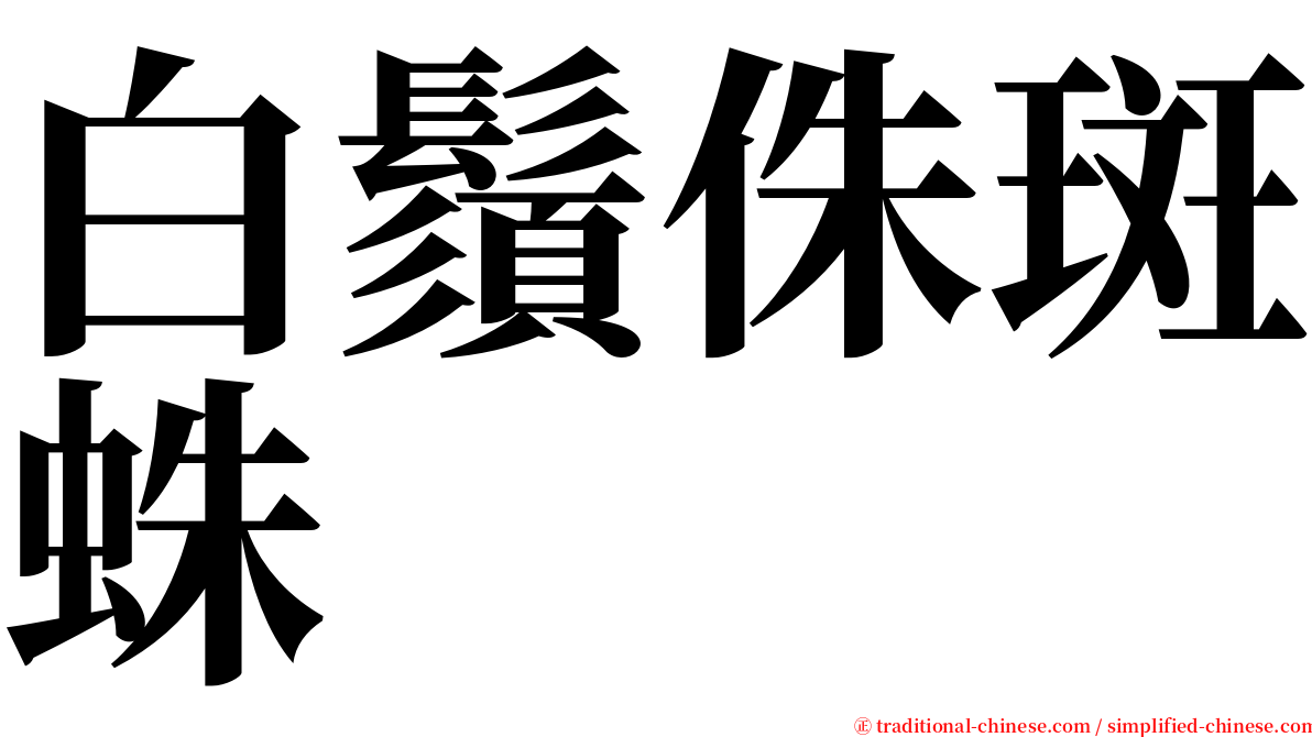 白鬚侏斑蛛 serif font