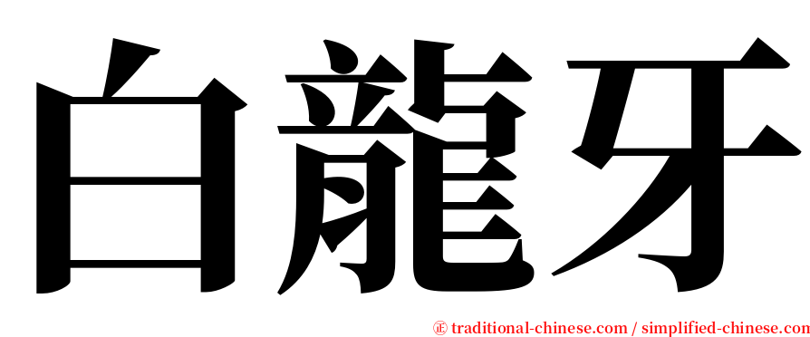 白龍牙 serif font