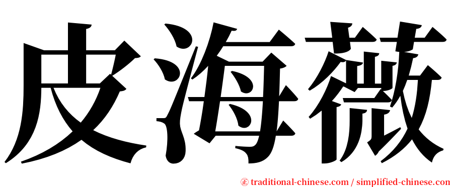 皮海薇 serif font