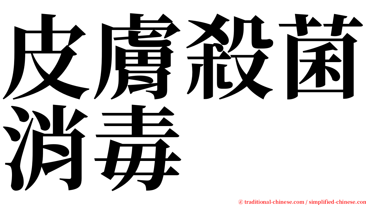 皮膚殺菌消毒 serif font