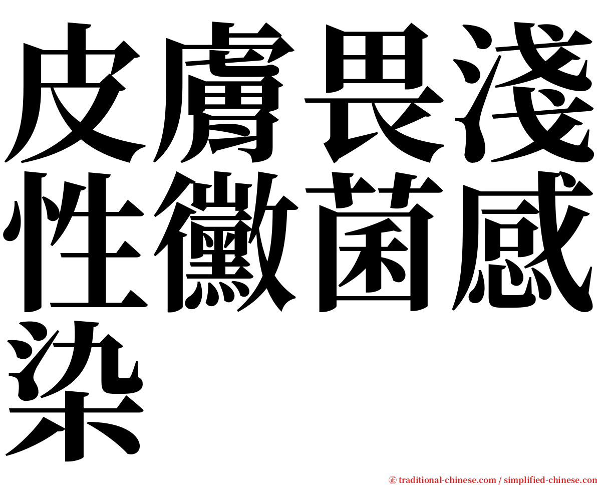 皮膚畏淺性黴菌感染 serif font