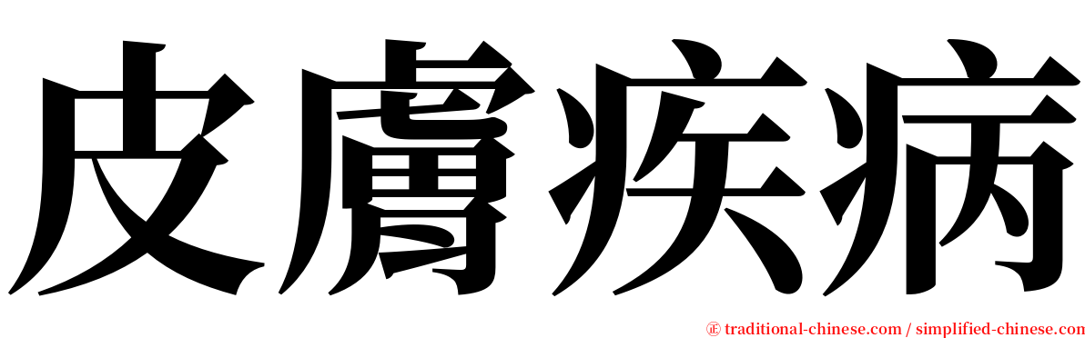 皮膚疾病 serif font
