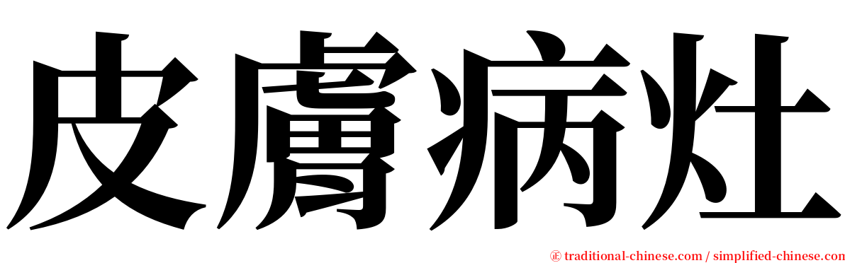 皮膚病灶 serif font