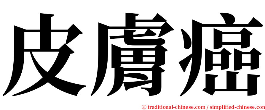 皮膚癌 serif font