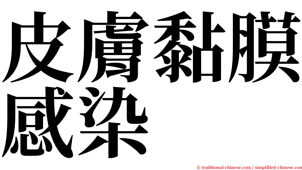 皮膚黏膜感染 serif font