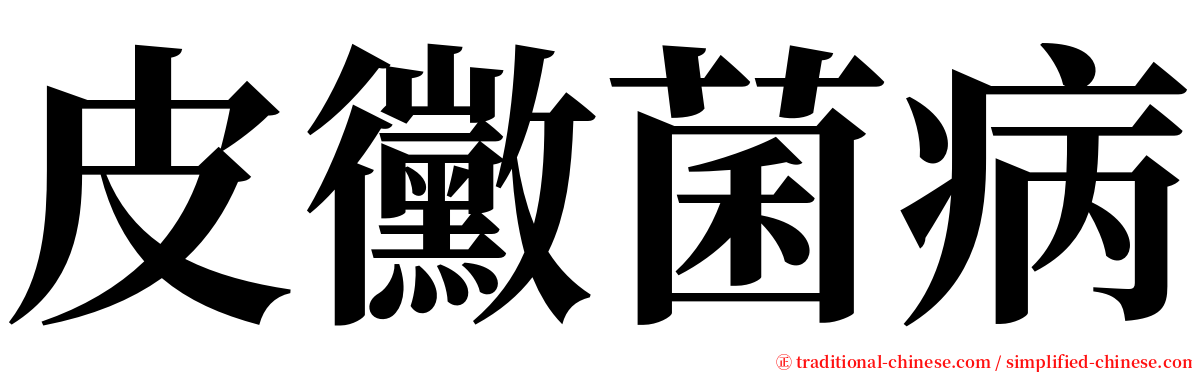 皮黴菌病 serif font